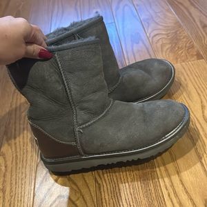 Ugg classic shine metallic boots‎ short charcoal grey